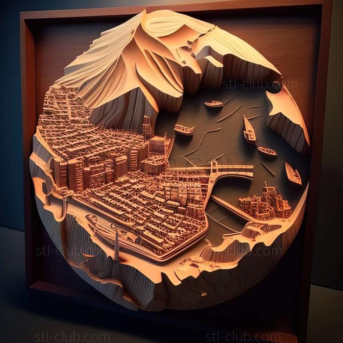 3D model Shimonoseki in Japan (STL)